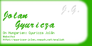 jolan gyuricza business card